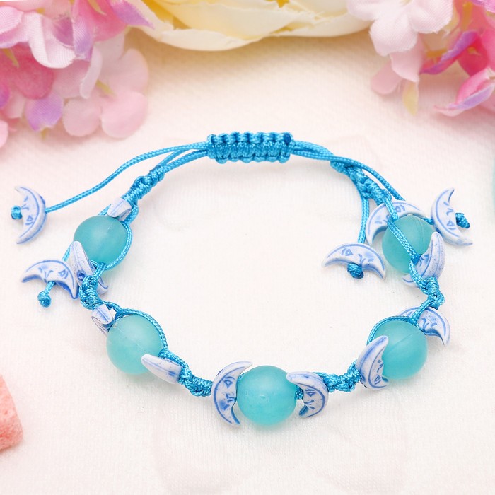 Браслет детский "Выбражулька" на затяжке, луна, цвет МИКС