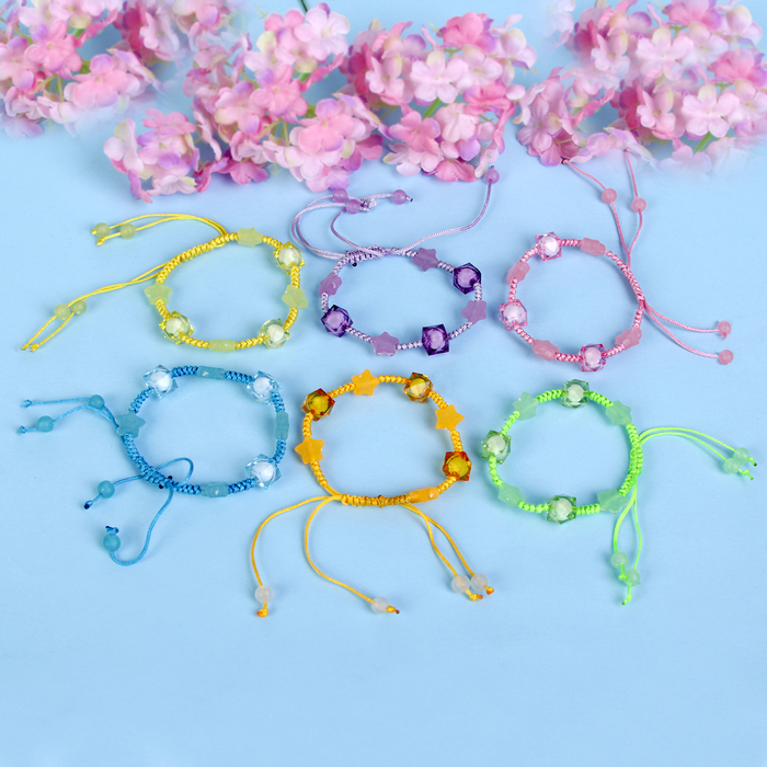 Браслет детский "Выбражулька" на затяжке, цветок объемный, цвет МИКС