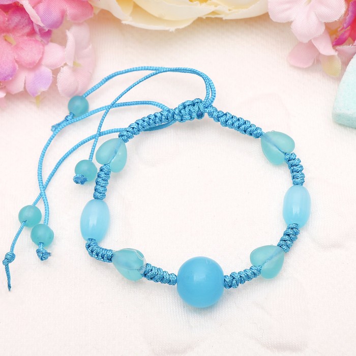 Браслет детский "Выбражулька" на затяжке, сердца матовые, цвет МИКС