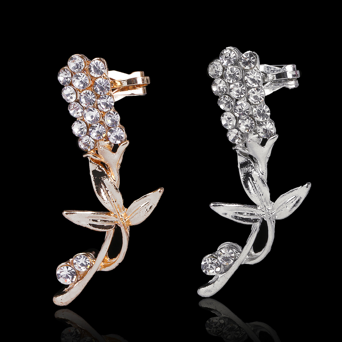 Серьга "Каффа" цветок с листочками, цвет МИКС