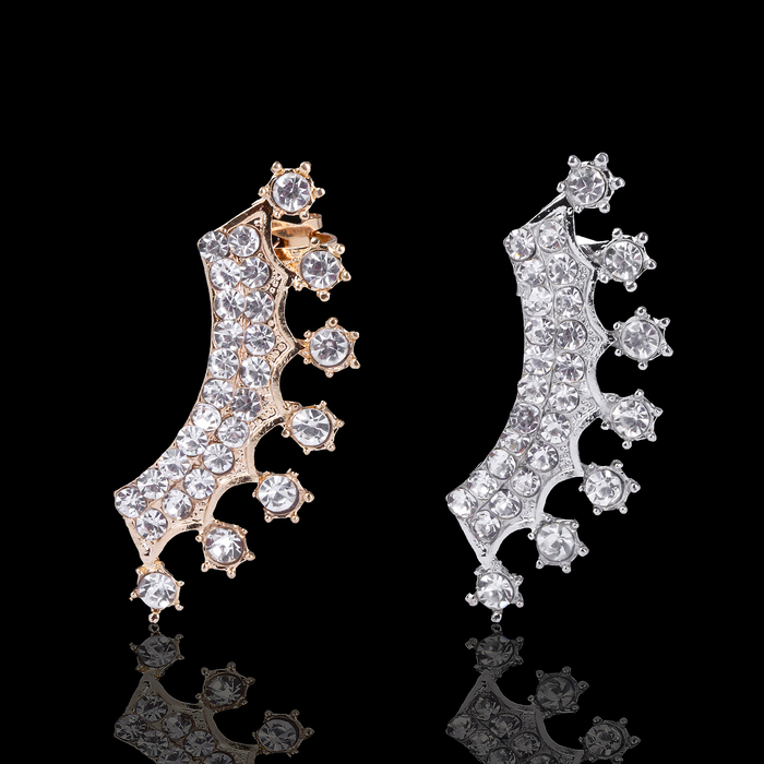 Серьга "Каффа" корона искрящаяся, цвет МИКС