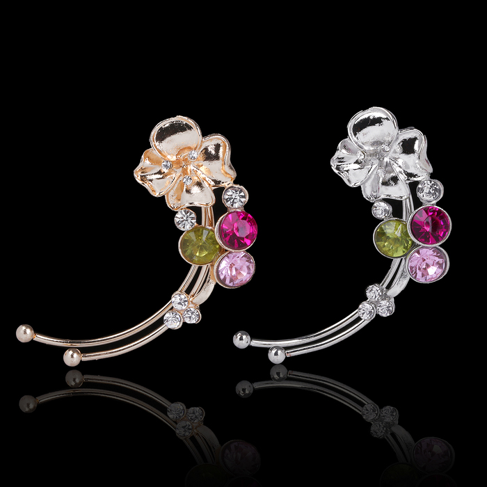 Серьга "Каффа" цветок распустившийся, цвет МИКС