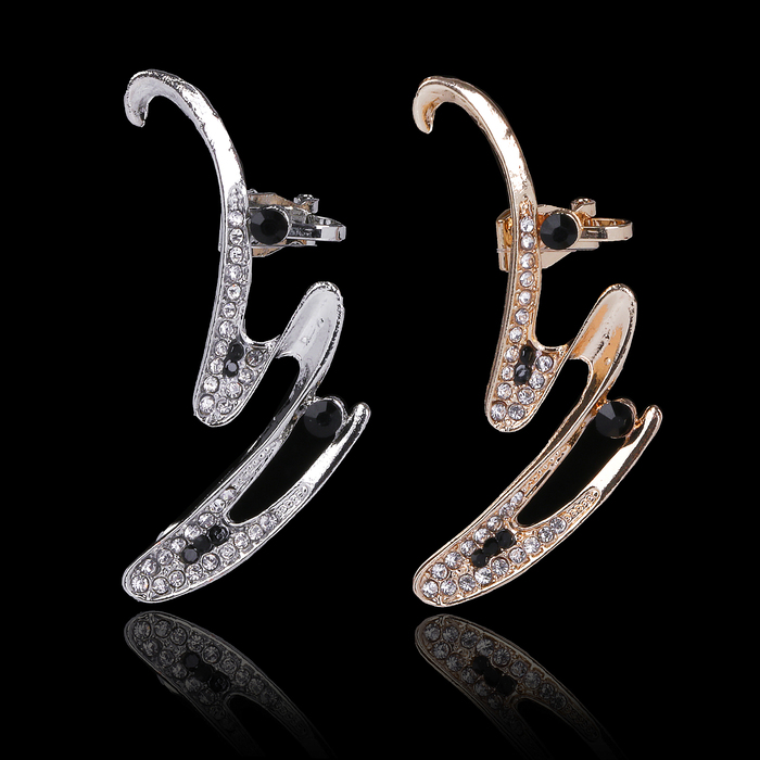 Серьга "Каффа" волна, почерк, цвет МИКС