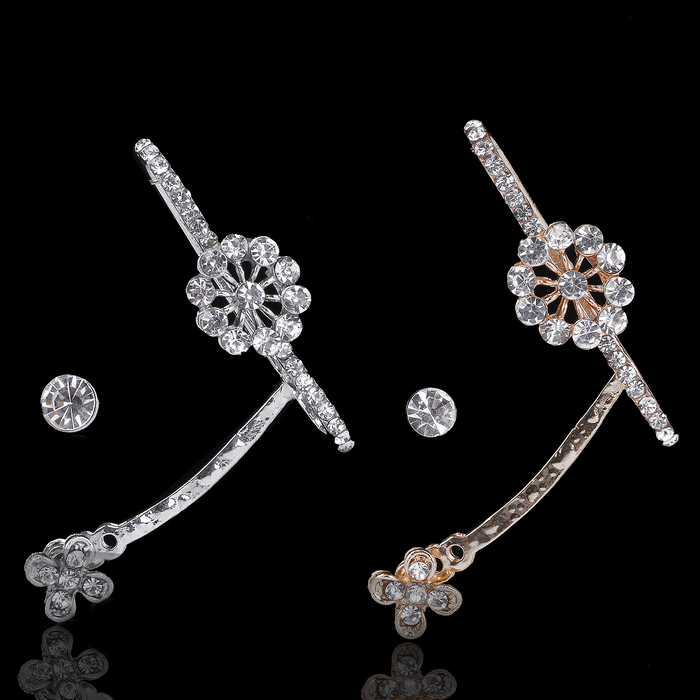 Серьги "Каффа" двойная, цветок, цвет МИКС