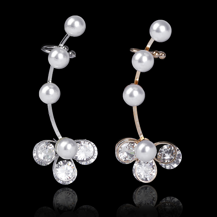 Серьга "Каффа" цветок с бусинами, цвет МИКС