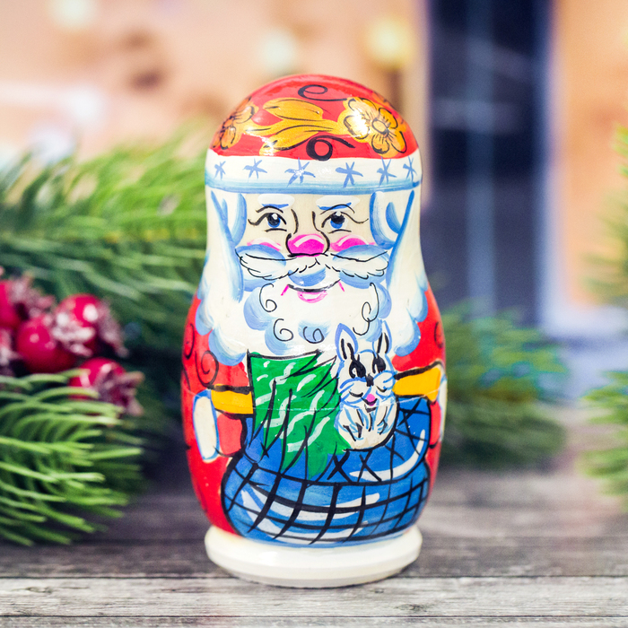 Матрешка 3 кукольная "Дед Мороз с Ёлкой"
