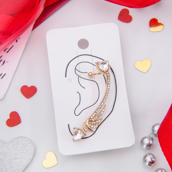 Серьги "Каффа" сердечные искры, цвет МИКС