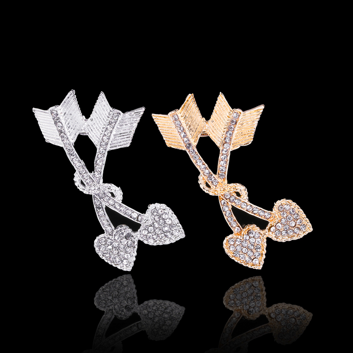 Серьга "Каффа" сердце, стрелы амура, цвет МИКС