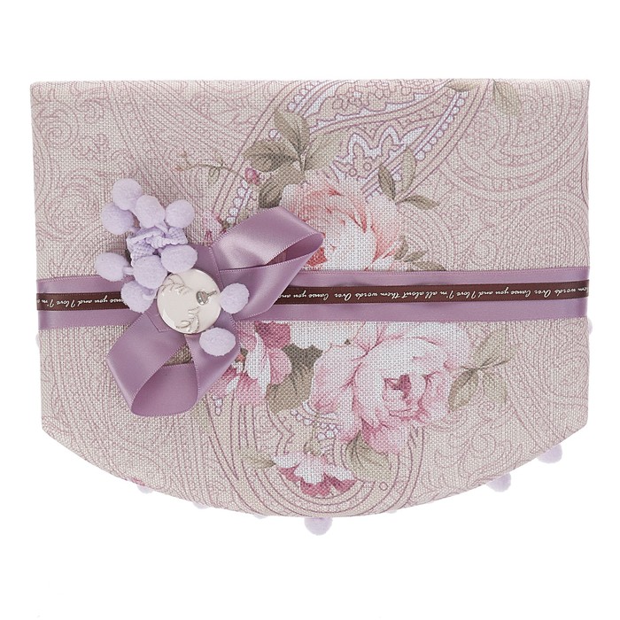 Шкатулка ткань для украшений "Комод с помпонами" 8,5х21х17 см