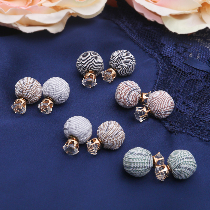 Серьги Dr игра нитей, пастельный узор, цвет МИКС