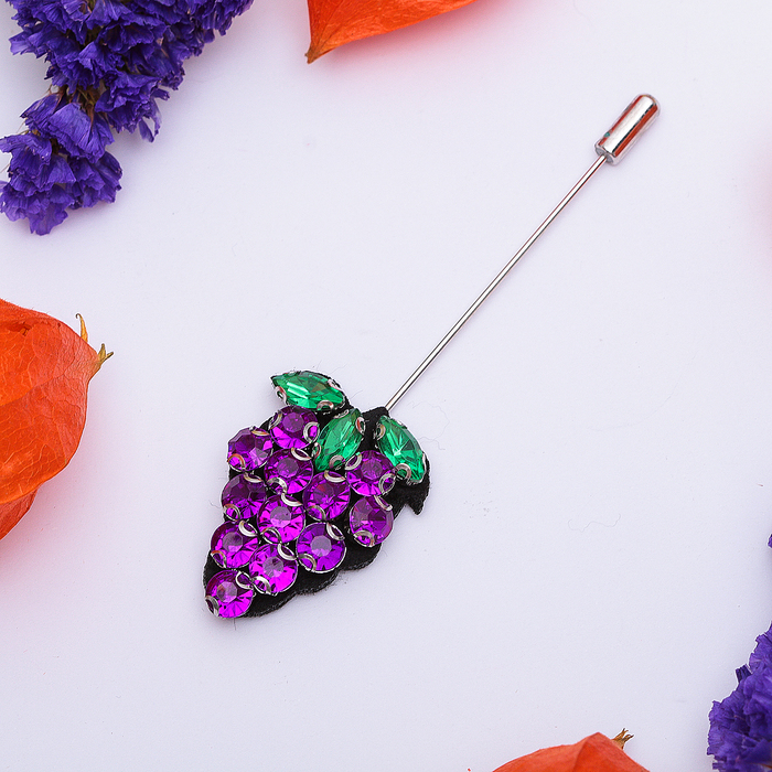 Булавка "Виноград", 10 см, цвет фиолетово-зеленый