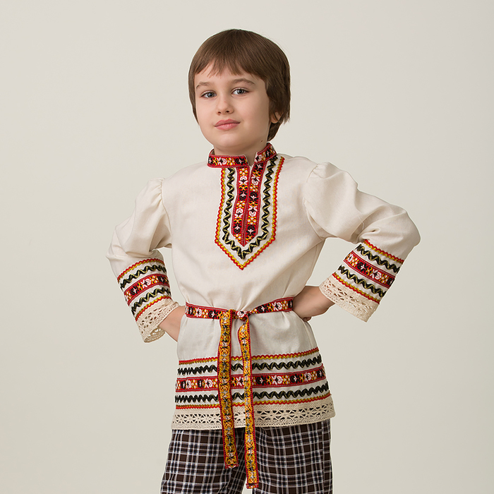 Славянский костюм "Рубашка вышиванка", мальчик, р-р 30, рост 116 см