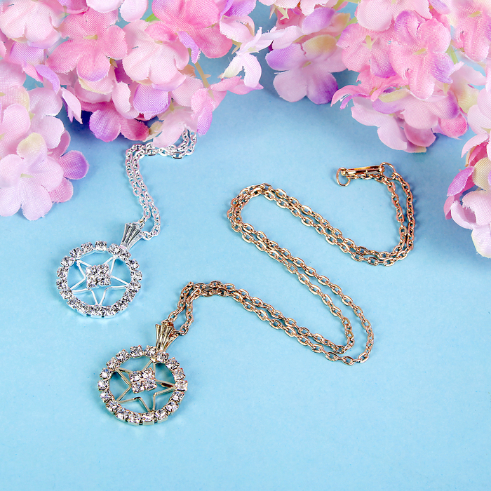 Кулон детский "Выбражулька" звезда в круге, цвет МИКС