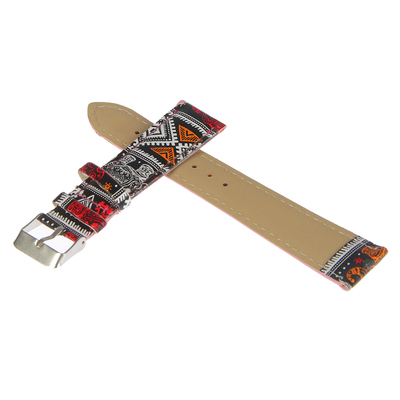 Ремешок для часов "Индия", 20мм, экокожа, 19см, черный с красным