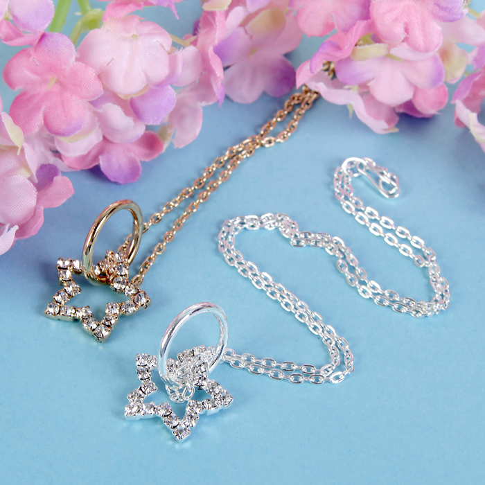 Кулон детский "Выбражулька" звезда с кольцом, цвет МИКС