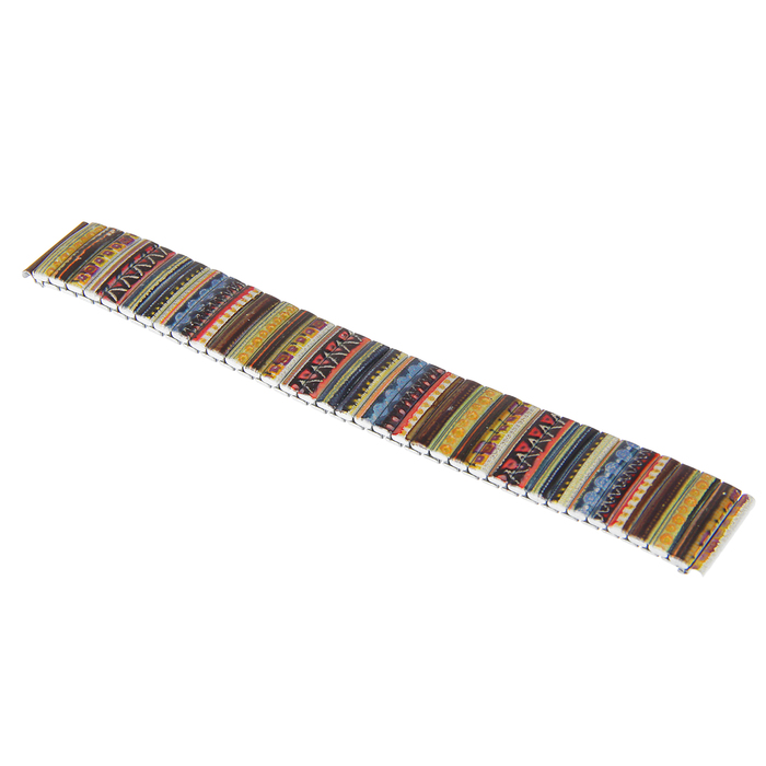 Ремешок для часов, металл, 18мм, Полоски с узором 18см