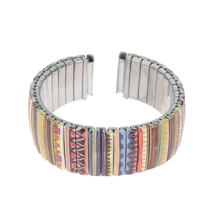 Ремешок для часов, металл, 18мм, Полоски с узором 18см