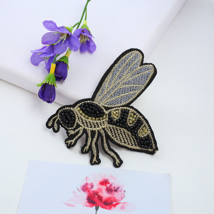 Брошь "Оса", цвет черно-желтый