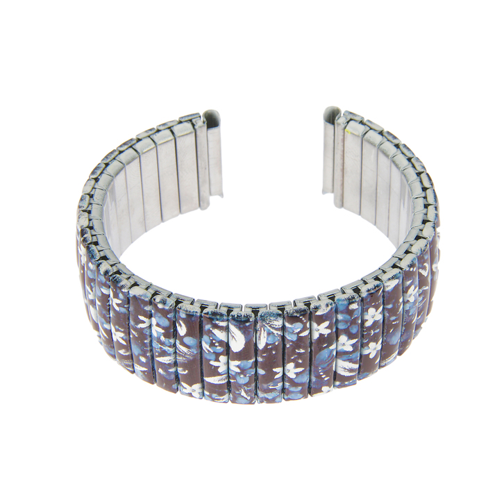 Ремешок для часов, металл, 18мм, Цветы 18см