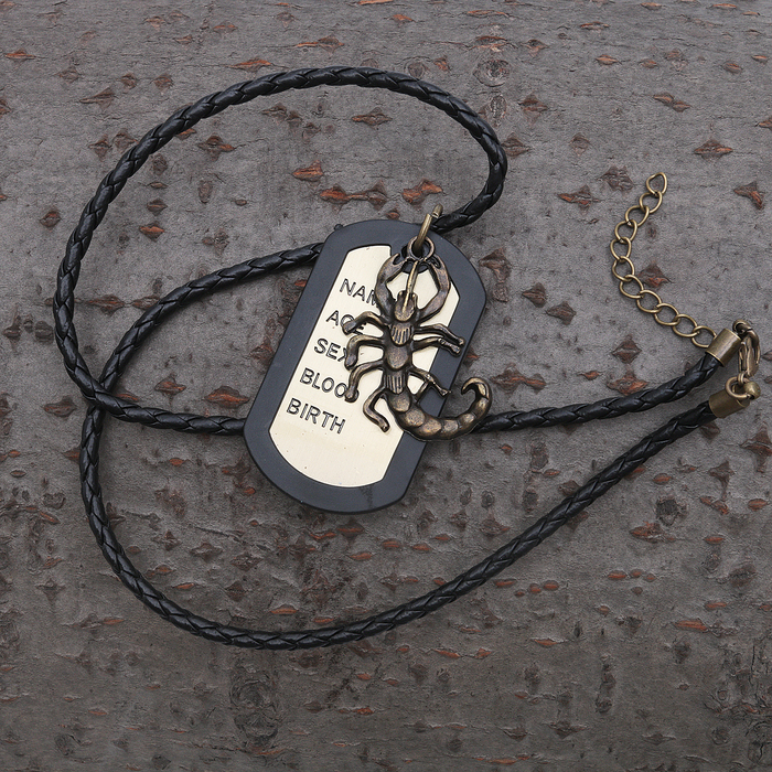 Кулон мужской "Медальон" для гравировки, скорпион, цвет медный, 45см