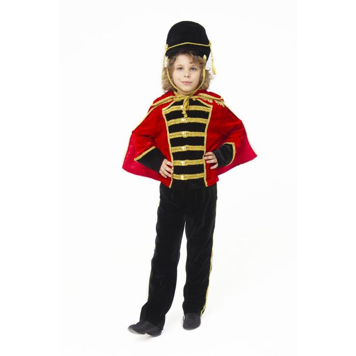 Детский карнавальный костюм «Гусар», бархат, размер 34, 134 см
