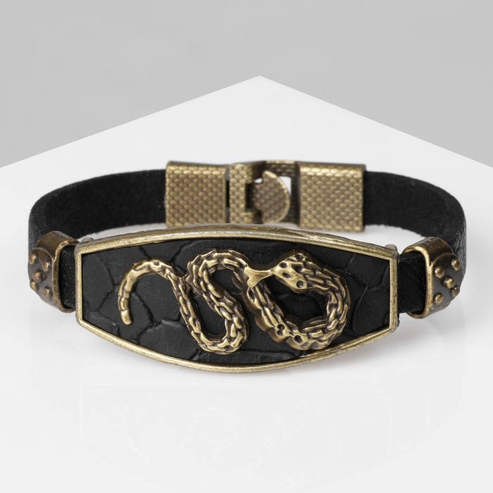 Браслет мужской "Атлант" змея, цвет медный в чёрном