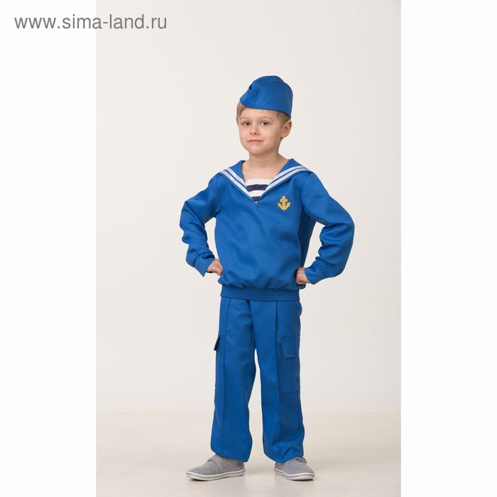 фото Карнавальный костюм «матрос», (матроска, брюки, пилотка), размер 38, рост 152 см батик
