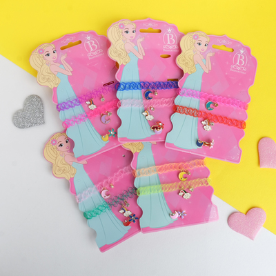 Набор детский "Выбражулька" 4 предмета: 2 чокера, 2 кольца, радуга, цвет МИКС