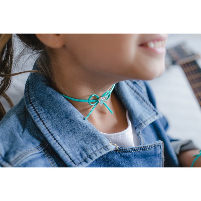 Набор детский "Выбражулька" 3 предмета: кулон, браслет, кольцо, сердечко, цвет МИКС