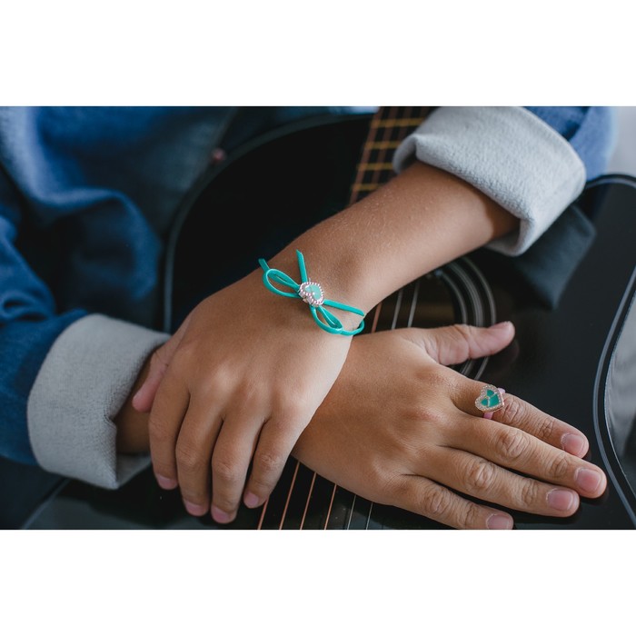 Набор детский "Выбражулька" 3 предмета: кулон, браслет, кольцо, сердечко, цвет МИКС