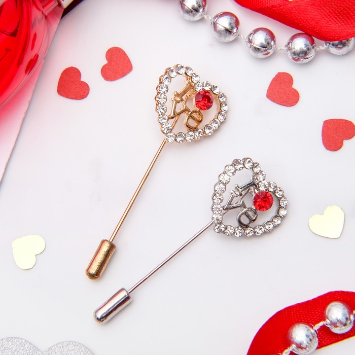 Булавка "Лав", 5,8 см, цвет МИКС