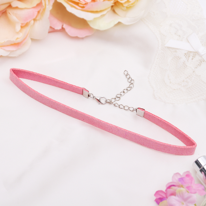 Чокер "Амели" с блёстками, цвет розовый в серебре