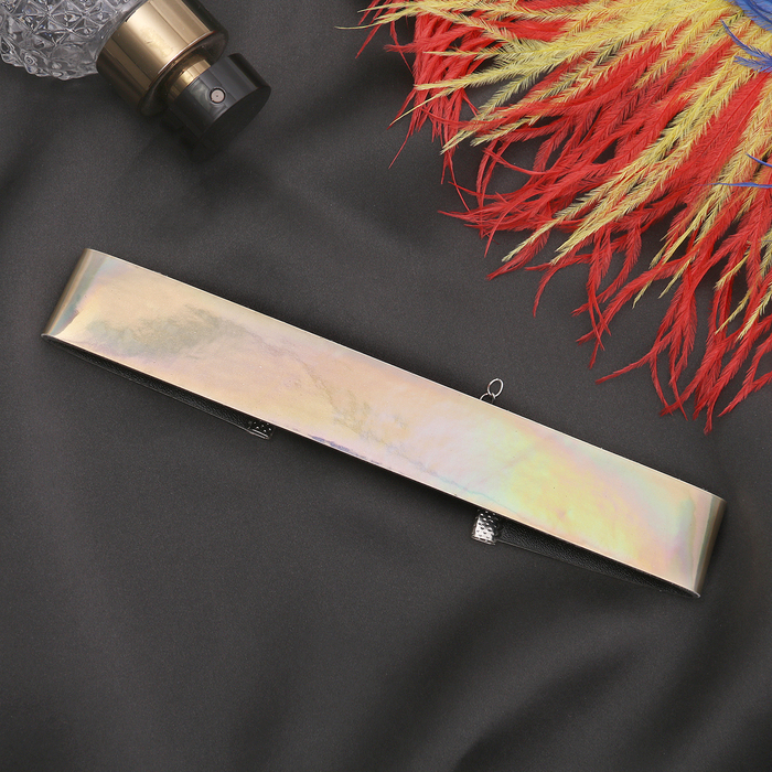 Чокер "Дискотека" широкий, цвет радужно-серебристый