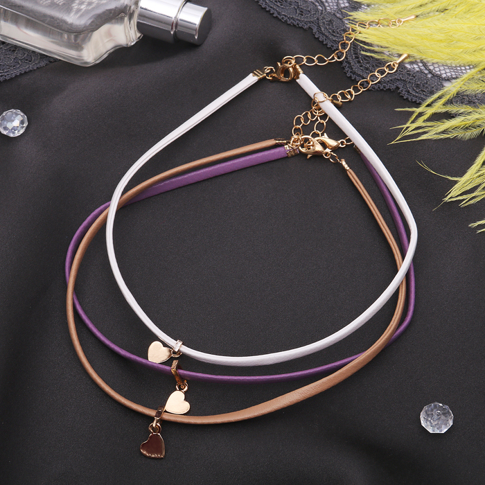 Чокер набор 3 штуки "Амели", цветной в золоте