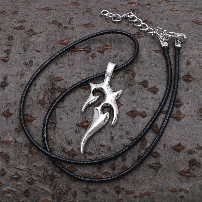 Кулон мужской "Молния", цвет чернёное серебро, 40см