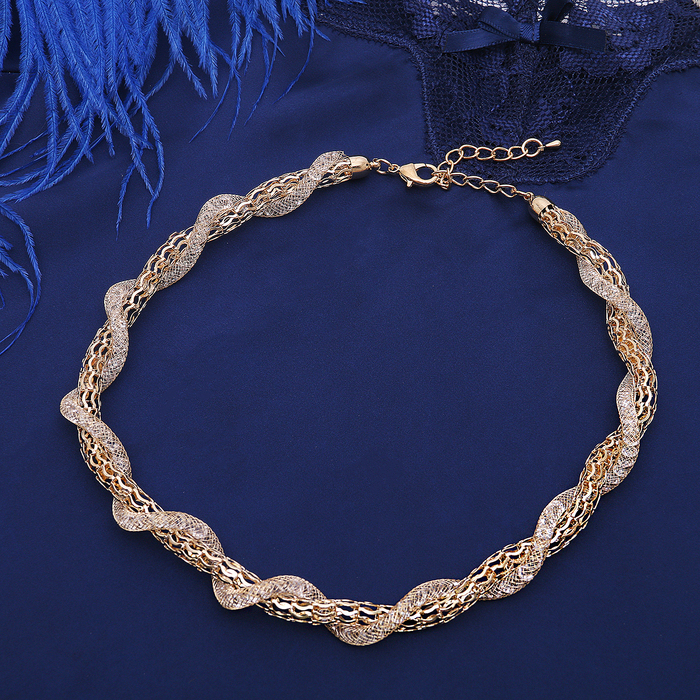 Бусы "Стардаст" глория, переплетение, цвет золото, 45см