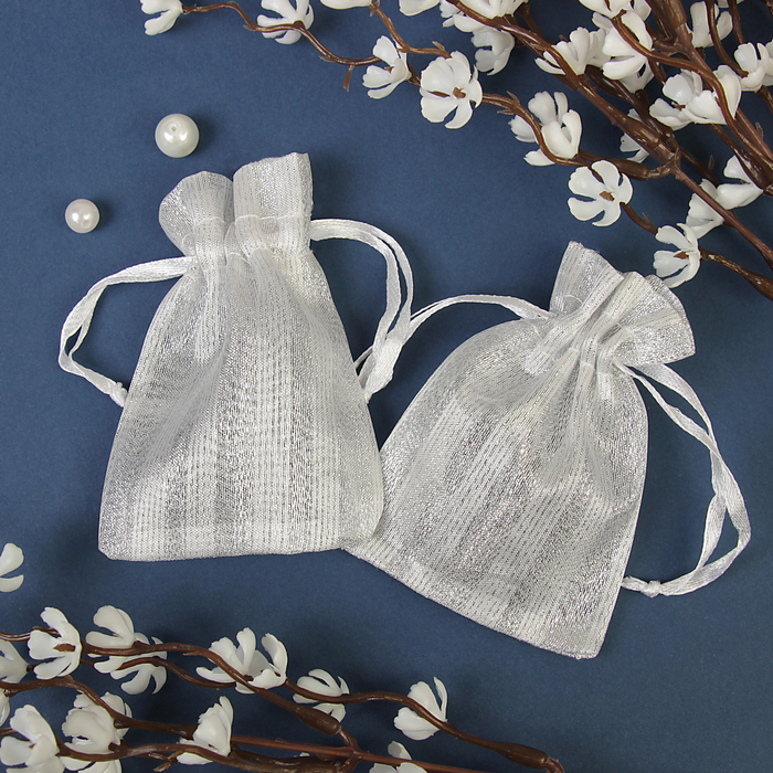 Мешочек подарочный "Полосы широкие", 7*9, цвет белый