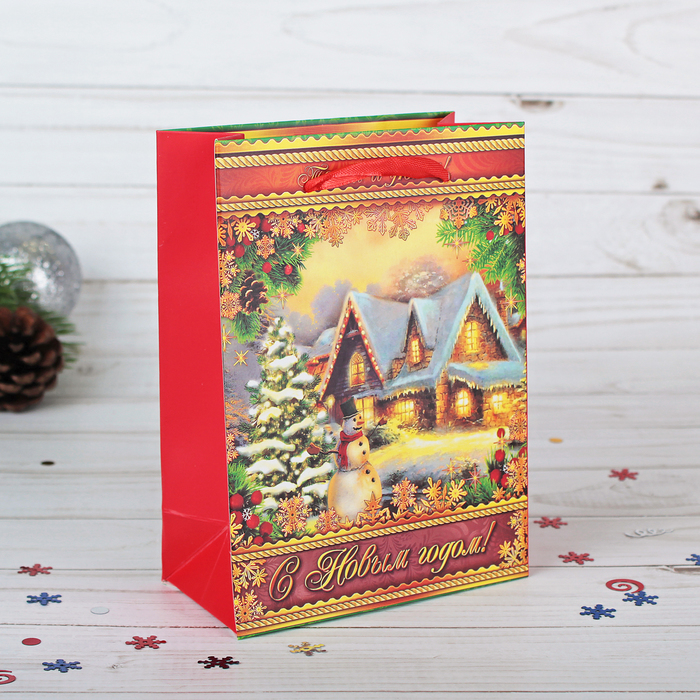 Пакет подарочный "Тепла и уюта!", люкс, 11,5 х 6 х 16 см