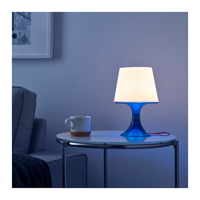 Настольная лампа LAMPAN 1x40Вт Е14 синий 19x19x29см