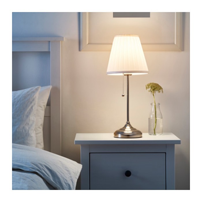 Настольная лампа ARSTID 1x75Вт Е27 никель 22x22x55см