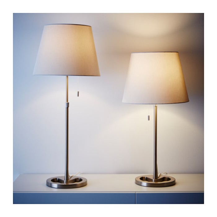 Настольная лампа NYFORS 1x13Вт Е27 никель 33x33x77см