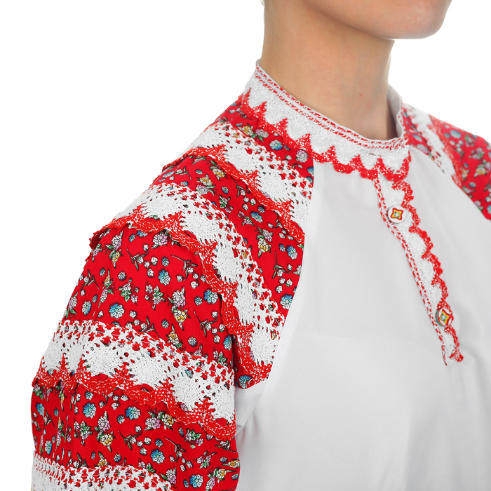Русская народная женская рубаха, воротник-стойка, рукав реглан, р-р 42, рост 170 см