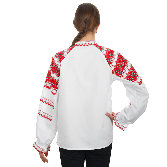 Русская народная женская рубаха, воротник-стойка, рукав реглан, р-р 42, рост 170 см