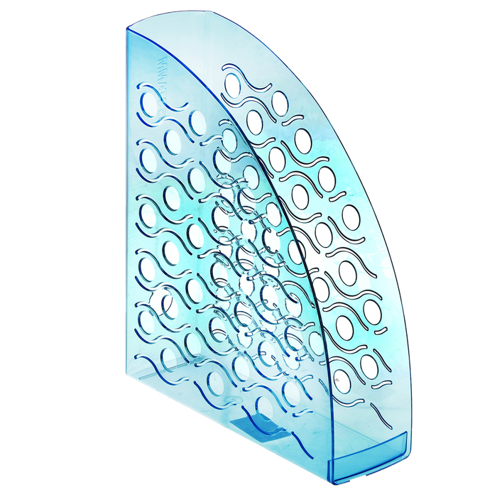 Лоток для бумаг вертикальный "Вега", тонированный синий INDIGO