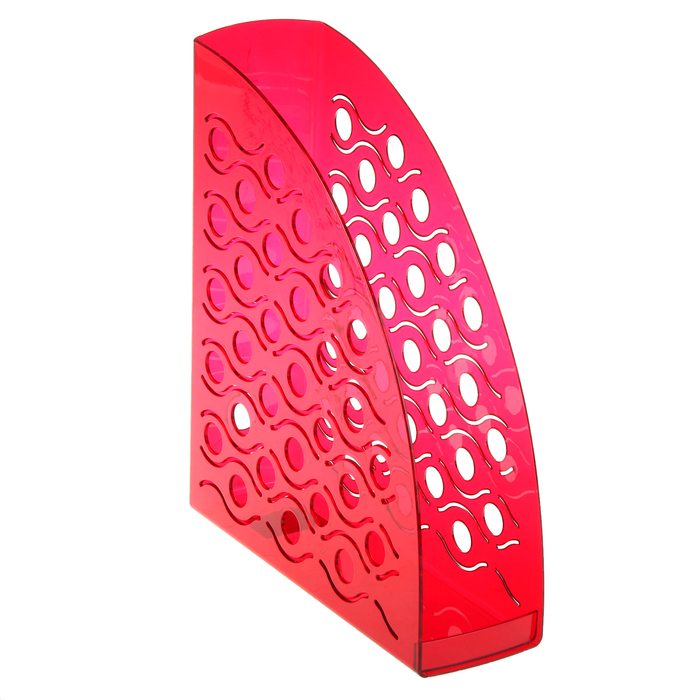 Лоток для бумаг вертикальный "Вега", тонированный темно-красный Вишня