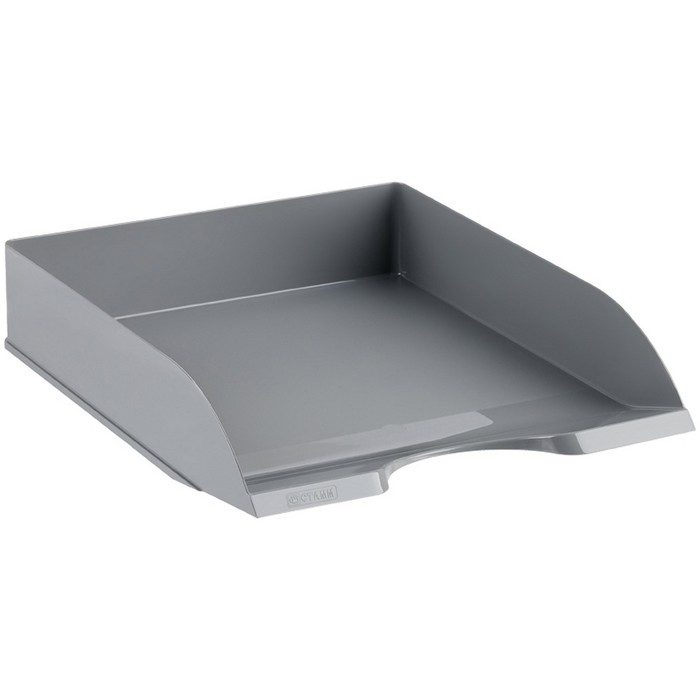 Лоток для бумаг горизонтальный "Дельта", серый