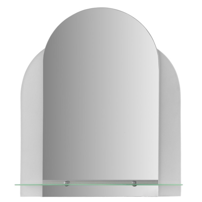 Зеркало настенное, двухслойное, с полкой, с пескоструйной обраб., 450×550 мм, с креплением