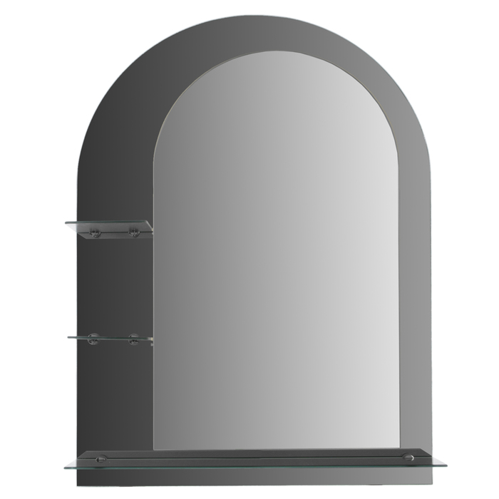 Зеркало настенное, двухслойное, с полочками, левое исполнение, 550×750 мм, с креплением