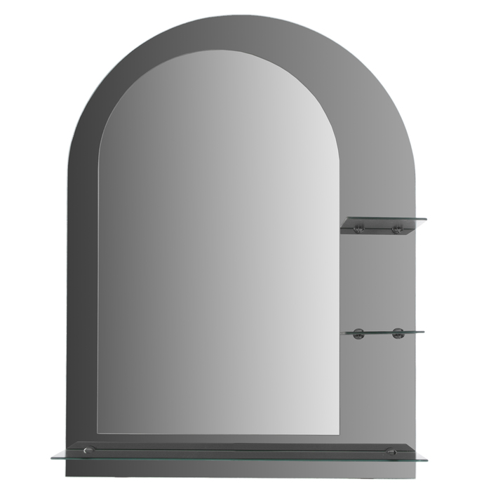 Зеркало настенное, двухслойное, с полочками, правое исполнение, 550×750 мм, с креплением