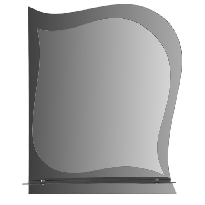 Зеркало настенное, двухслойное, с полочкой, 500×600 мм, с креплением